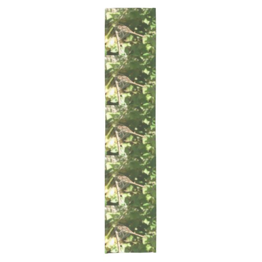 Dragonfly op Twig Table Runner Korte Tafelloper (Voorkant)