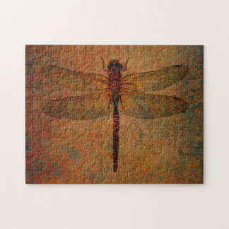 Dragonfly op verdringerige achtergrond Puzzle Legpuzzel
