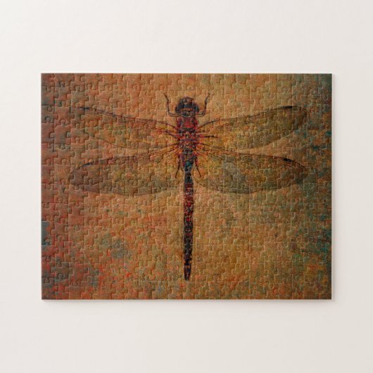 Dragonfly op verdringerige achtergrond Puzzle Legpuzzel (Horizontaal)