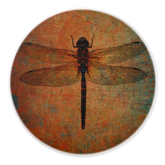 Dragonfly op verstelbare achtergrondverlichting keramische knop (Voorkant)