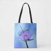 Dragonfly op Water Lily All-Over Print Tas (Voorkant)