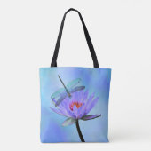 Dragonfly op Water Lily All-Over Print Tas (Achterkant)