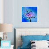 Dragonfly op Water Lily met Folie Naam Folie Print (Insitu (Slaapkamer))