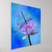Dragonfly op Water Lily met Folie Naam Folie Print (Laagn)