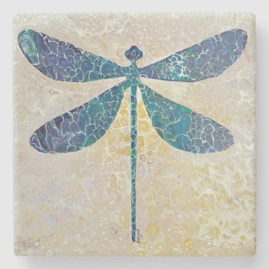 Dragonfly op zonsopgang, Dragonfly Gifts, Dragonfl Stenen Onderzetter (Voorkant)
