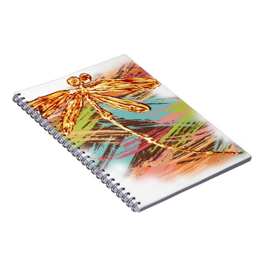 Dragonfly Oranje Splash Notitieboek (Rechterzijde)