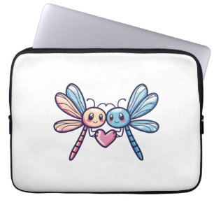 Dragonfly paar in liefde dierlijke Valentijnsdag Laptop Sleeve