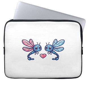 Dragonfly paar in liefde dierlijke Valentijnsdag Laptop Sleeve