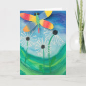 Dragonfly & Paardebloem Waterverf Blank Kaart (Voorkant)