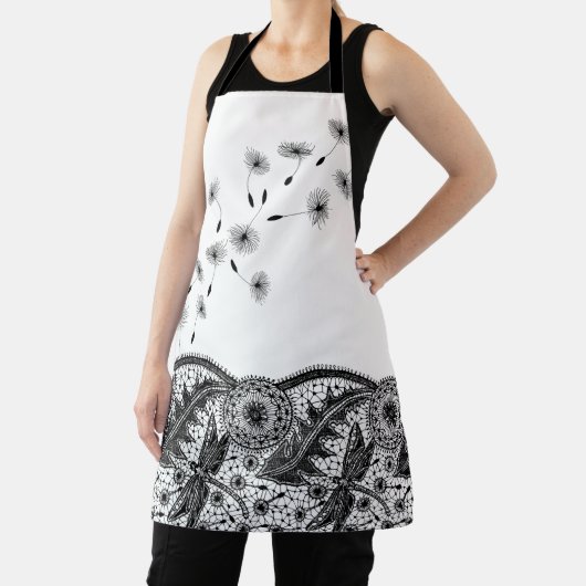 Dragonfly paardenbloem lijn kunst schort (Insitu)