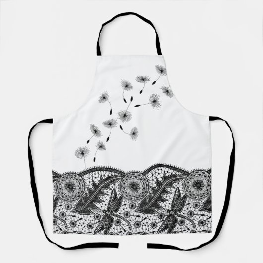 Dragonfly paardenbloem lijn kunst schort (Voorkant)
