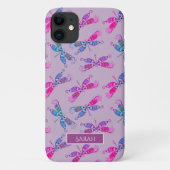  Dragonfly Paars Blue Two Tone Patroon Case-Mate iPhone Case (Achterkant)