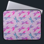 Dragonfly Paars Blue Two Tone Patroon Laptop Sleeve<br><div class="desc">Prachtige decoratieve libellen in tinten,  blauwhelmen en paars.</div>