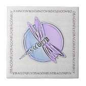 Dragonfly Paars Tegeltje (Voorkant)