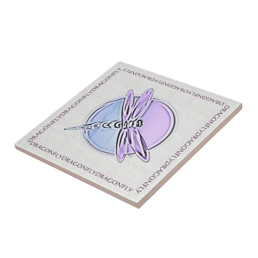 Dragonfly Paars Tegeltje (Zijkant)