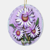 Dragonfly Paarse Daisies Keramisch Ornament (Links)