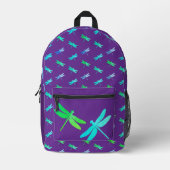 Dragonfly Paarse Heldere Kinderen Bedrukte Rugzak (Voorkant)