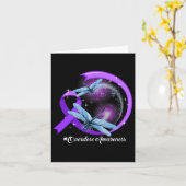 Dragonfly Paarse lint Overdose Awareness 2 Kaart (Gele Bloem)