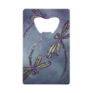 Dragonfly Paarse nachtvlucht Creditkaart Flessenopener