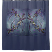 Dragonfly Paarse nachtvlucht Douchegordijn (Voorkant)