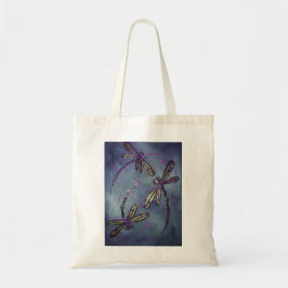 Dragonfly Paarse nachtvlucht Tote Bag