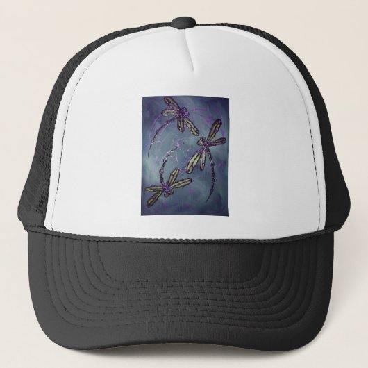 Dragonfly Paarse nachtvlucht Trucker Pet (Voorkant)