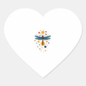 Dragonfly Painting Art Animal Abstract Graphic Dra Hart Sticker (Voorkant)