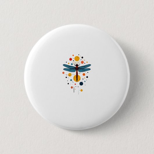 Dragonfly Painting Art Animal Abstract Graphic Dra Ronde Button 5,7 Cm (Voorkant)