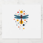 Dragonfly Painting Art Animal Abstract Graphic Dra Sparkling Wijnetiket (Enkel label)