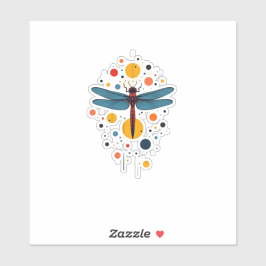 Dragonfly Painting Art Animal Abstract Graphic Dra Sticker (Vel)
