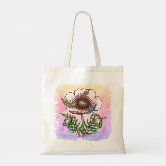 Dragonfly Pale Poppy Tote Bag (Achterkant)