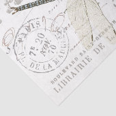 Dragonfly Paris Franse Script Decoupage Tissuepapier (Detail)
