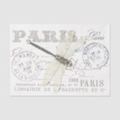 Dragonfly  Paris Franse Script Decoupage Tissuepapier (Voorkant)