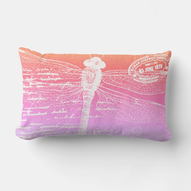 Dragonfly pastelgradiënt kussen (Voorkant)