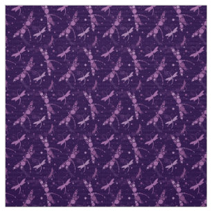 Dragonfly-patroon in paarse kleur stof