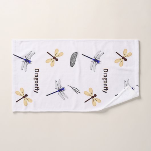 Dragonfly-patroon op wit handdoek (Handdoek)