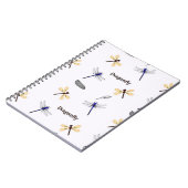Dragonfly-patroon op wit notitieboek (Linkerzijde)