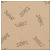 Dragonfly Pattern Fabric | Bruine dragonfly-afdruk Stof (Close Up)