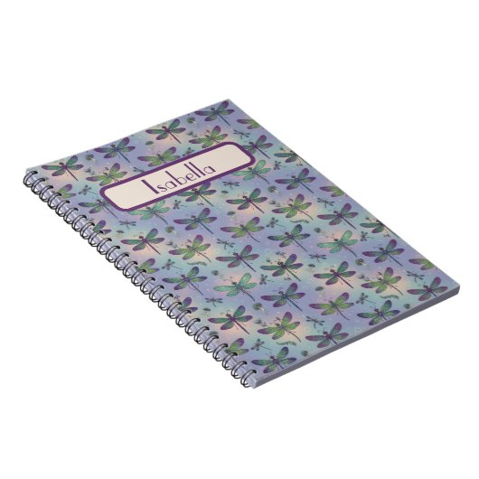 Dragonfly Pattern Personalized Notitieboek (Rechterzijde)