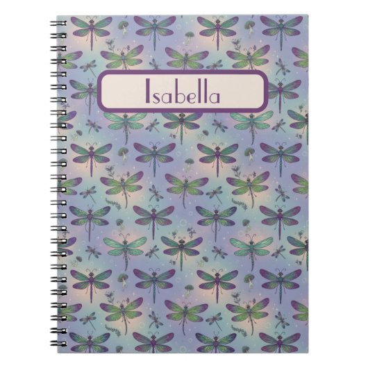 Dragonfly Pattern Personalized Notitieboek (Voorkant)