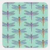 Dragonfly pattern vierkante sticker (Voorkant)