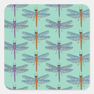 Dragonfly pattern vierkante sticker