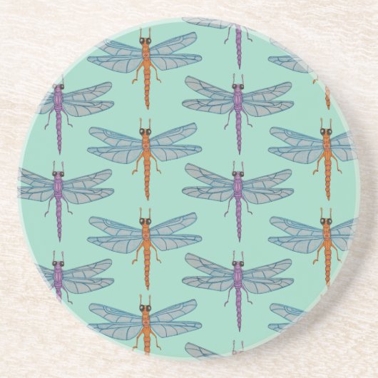 Dragonfly pattern zandsteen onderzetter (Voorkant)