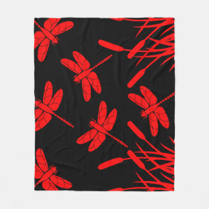 Dragonfly Patterned Decor Fleece Deken