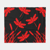 Dragonfly Patterned Decor Fleece Deken (Voorkant (Horizontaal))