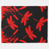 Dragonfly Patterned Decor Fleece Deken (Voorkant (Horizontaal))