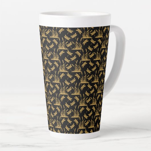 Dragonfly Patterned Decor Latte Mok (Rechterhoek)