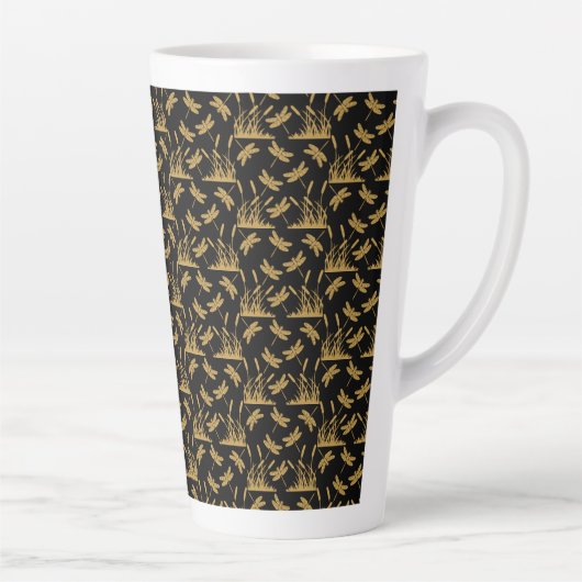 Dragonfly Patterned Decor Latte Mok (Rechts)