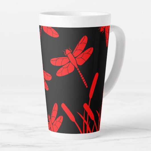 Dragonfly Patterned Decor Latte Mok (Rechterhoek)