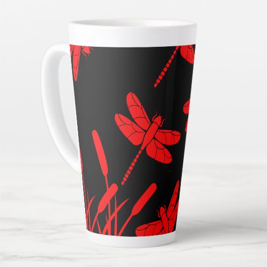 Dragonfly Patterned Decor Latte Mok (Linkerhoek)